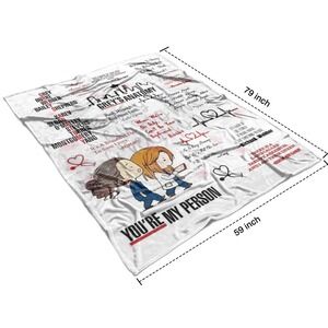 Grey's Anatomy "You're My Person" Fleece Blanket TV Meredith & Cristina Gift‎